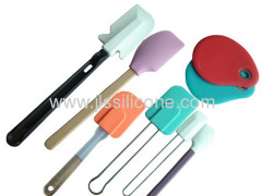 silicone kitchen tool scraper with wood handle