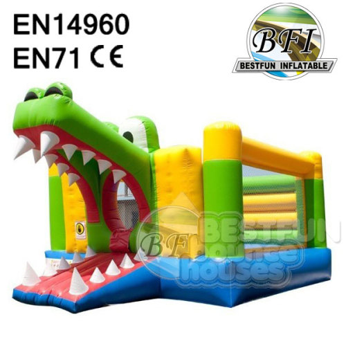 Inflatable Alligator Slide And Bouncer