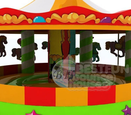 Inflatable Carousel Bounce House, Inflatable Fun Carousel Bouncer