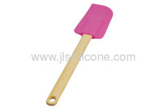 large-small size silicone spatual with wood handle
