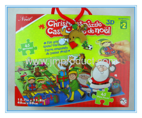 45-Piece Colouring Cartoon 3D Christmas Jigsaw Puzzles