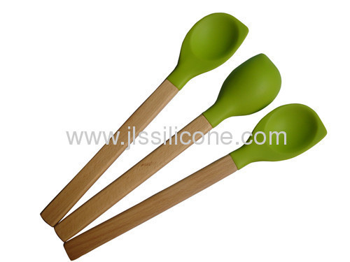 Value for money kitchen tools silicon scoop with wood handle