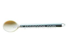 Strong kitchen tools stainless steel handled silicon spoon