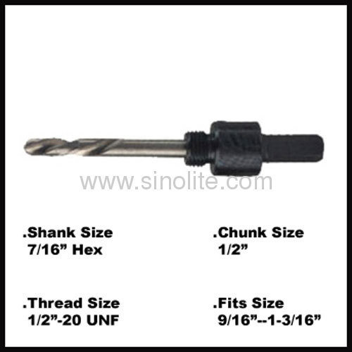 7/16" hex shank hole saw mandrel