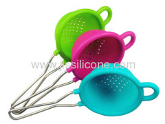 New arrival kitchen tool silicone skimmer with stainless steel line handle