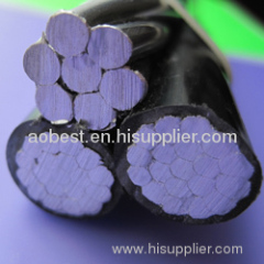 lowest price ABC power cable 2*1/0AWG+1*2AWG triplex cables astm