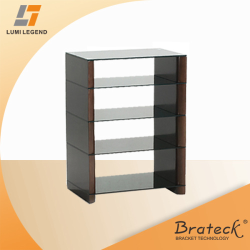 Four shelves MDF wood and Glass TV Stand