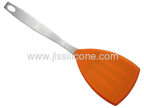 Triangle shaped and stainless steel handled silicone spatula