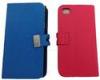 Leather Waterproof Wallet Cell Phone Case Universal , Blue / Red