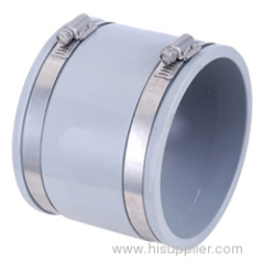 Flexible natural rubber coupling with hose clamp