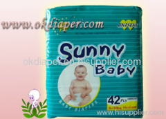 Disposable baby diapers with wetness indicator