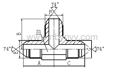 AJ JIC MALE 74° CONE TEE ELBOW JOINT T-COCK THREE DIRECT LINKS HYDROLEC ADAPTORS FITTINGS