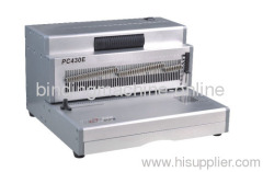 Electric wide format plastic coil binding machine