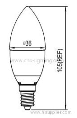 E14 Torpedo LED Candle Bulb with Epistar 3014LED Chips over 75Ra(4W,5W,6W)