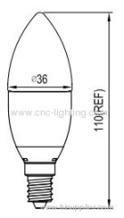E14 Torpedo LED Candle Bulb with Epistar 3014LED Chips over 75Ra(4W,5W,6W)