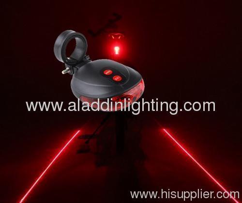 New 5 LED & 2 Laser Launcher Bicycle Tail Light Safety LED Taillight Light Red