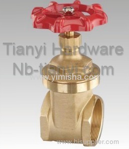 Brass Gate Valve with Red Handle