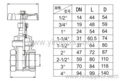 Horizontal Manual Brass Red Color Handle Two General Formula Gate Valve