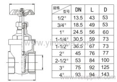 YIMISHA Horizontal Brass Red and White Handle Bi-directional Gate Valve