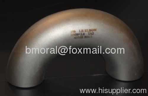 Titanium Ti gr2 180 degress elbow