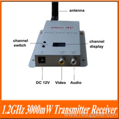 1.2GHz 3000mW 15channel Long Range 3KM Wireless AV Transmitter Receiver