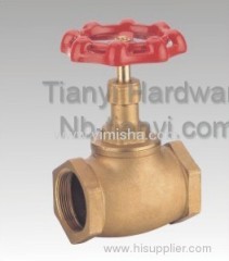 Brass Red Color Handle Stop Valve