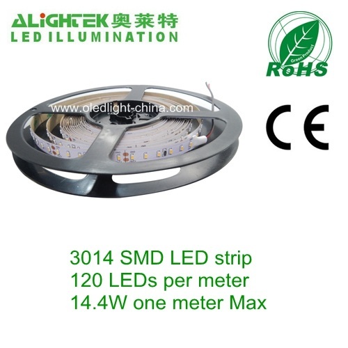 Indoor 120pcs per meter SMD3014 LED stripe light tape