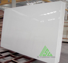 Crystal white crystallized glass stone slab