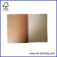 A5 brown paper softcover spiral notebook 2 subject college ruled