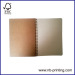 A5 brown paper softcover spiral notebook 2 subject college ruled