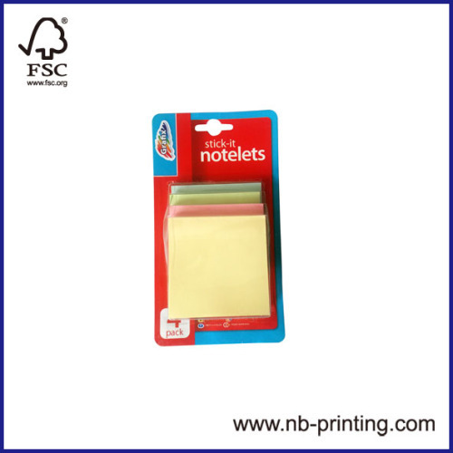 3" square shape colorful self-sticky notes/memo/scratchpads with plastic package