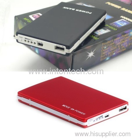 10000 mAh portable power bank for ipad, iphone, mp3, digital camera