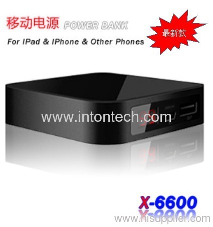 6600mAh portablet power bank for cellphone, ipad, digital cameras