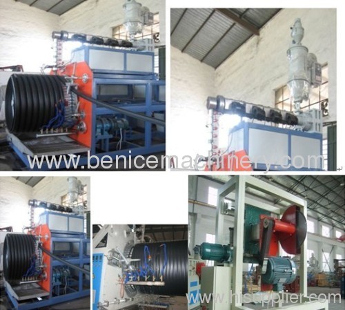 HDPE large calibre hollowness wall spiral pipe making machine