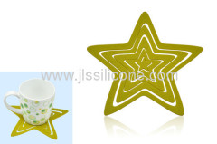 Fashion designed kitchen tools star silicone cup mat