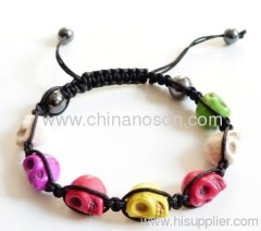 Fashion Colorful Skull Shamballa Bracelet