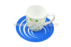 Round heat insulation silicone cup mat in various colors