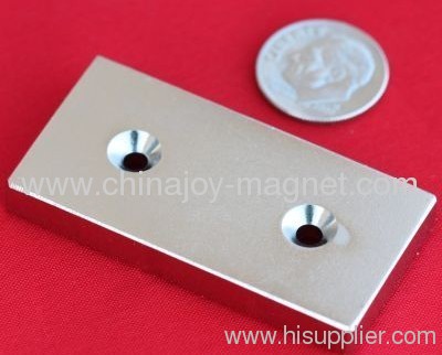 Custom Neodymium Magnets with 2 Countersunk Holes