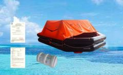 inflatable life raft with canopy reversibl