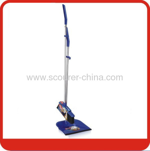 Long handle and light Dustpan & Broom set with Blue black and silvery