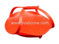 Hot red silicone steamer or bowl