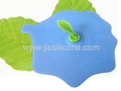 new silicone kitchen tools Tea leave decorated silicone teacup lid
