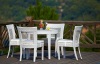 Patio rattan furniture dining table and chairs