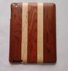 Red Rosewood & Maple Mixed Strip Wood Case For Ipad , Smart Phone Cover