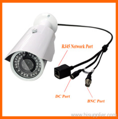 H.264 1.3MP 1/3'' low illumination CMOS 42*F5 LEDs 20-25m IR view Weatherproof IP Surveillance Camera