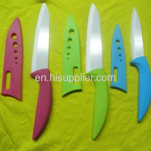 Ceramic kitchen knife with ABS white blade