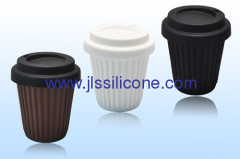 fashion designed Silicone coffee cup with lid