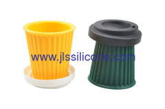 Easy carry kitchen tools silicone coffee cup with lid