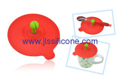 Quality kitchen tool silicone cup lid with spoon holder