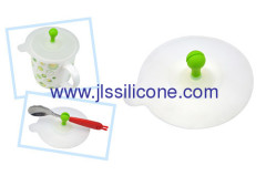 Quality kitchen tool silicone cup lid with spoon holder